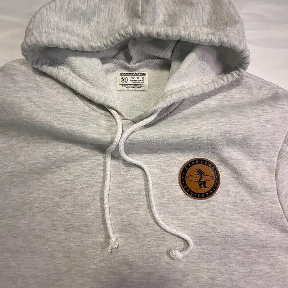 Everyday California Surf Bear Gray Hoodie Men’s XL Fleece Pullover - Picture 8 of 9